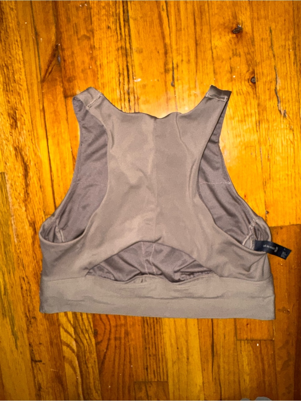 High Neck Sports Bra in Taupe (No Pads) - Picture 2 of 6